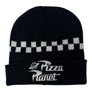 Disney Toy Story Pizza Planet Black and White Beanie.